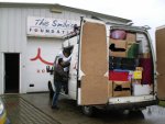 Unloading the van